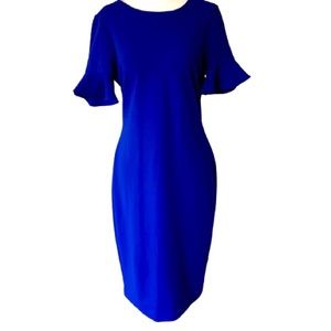 Calvin Klein petal sleeve sheath dress